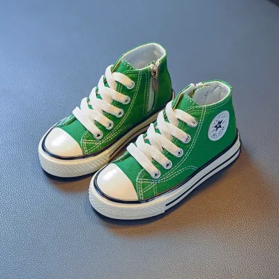 Green Classic Canvas High-Top Sneakers 