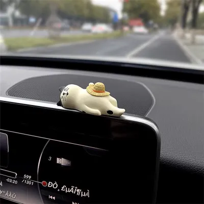 Lazy Cat & Puppy Dashboard Figurines – Cute Car Interior Decorations 🐾