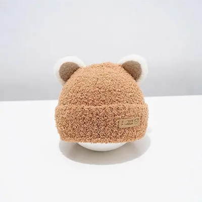 Fluffy Bear Ear Winter Hat – Ultra Soft Warm Knit Cap for Babies