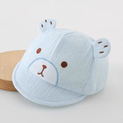 Soft Cotton Bear Face Baby Hat – Lightweight Breathable Summer Cap