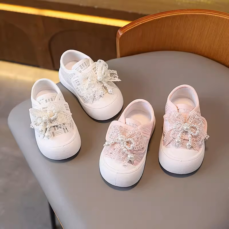 Royal Blossom Lace Sneakers for Baby Girls