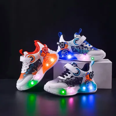 FlashHoops Cyber-Glow Kids' Basketball Sneakers