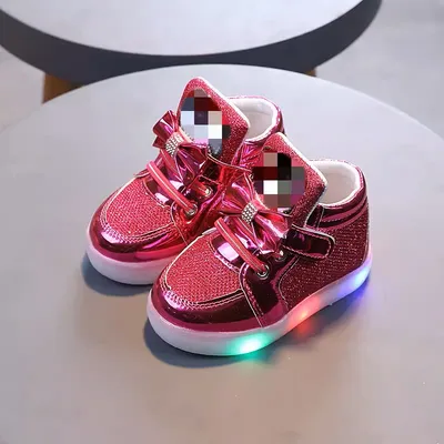 Glitter-Glide LED Light- High-Top Glow Sneakers