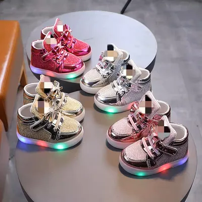 Glitter-Glide LED Light- High-Top Glow Sneakers