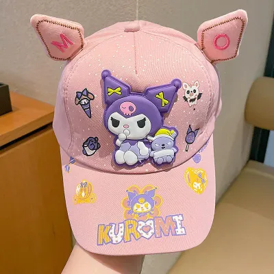 Kuromi Cartoon Ear Cap – Adorable 3D Character Cap for Kids