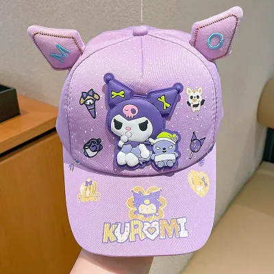 Kuromi Cartoon Ear Cap – Adorable 3D Character Cap for Kids