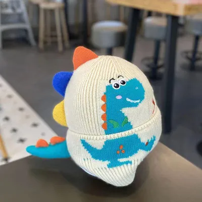 Dino Knit Winter Cap – Warm & Adorable Dinosaur Hat for Babies
