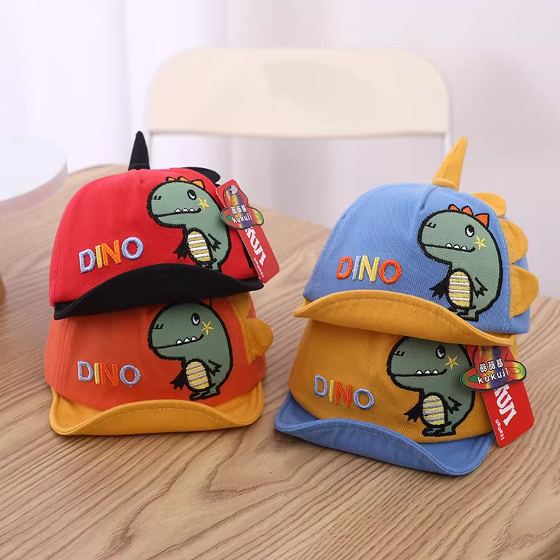 Kids' 3D Dinosaur Spike Baseball Cap - Fun Cartoon T-Rex Sun Hat for Boys & Girls