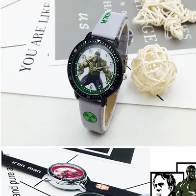 🟢 Hulk Cartoon Kids Wrist Watch