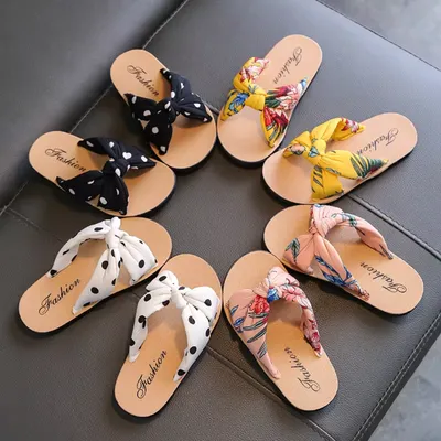 Floral Bow Cork Sandals for Girls – Lightweight Summer Slip-On Slide🩴 