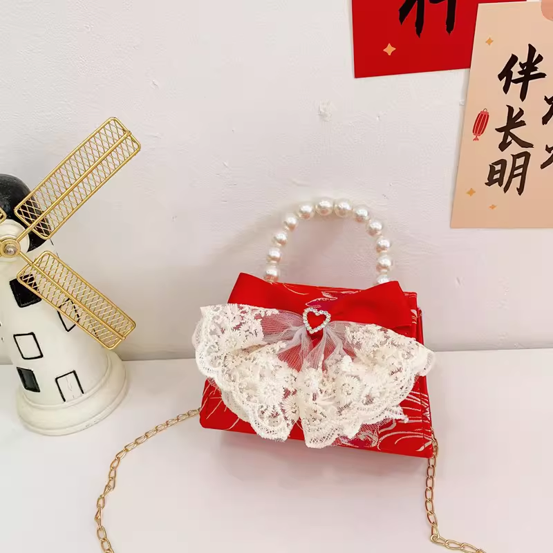 Little Princess Pearl Charm Mini Bag – Cute Party Crossbody for Girls
