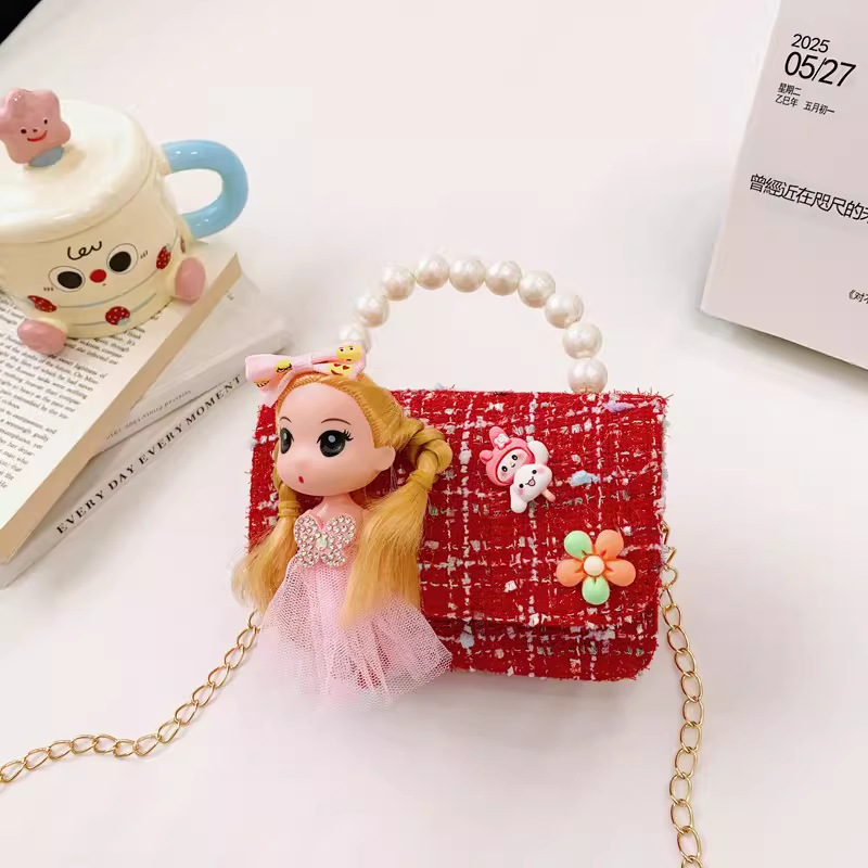 Ruby Charm Mini Pearl Handle Handbags for Girls