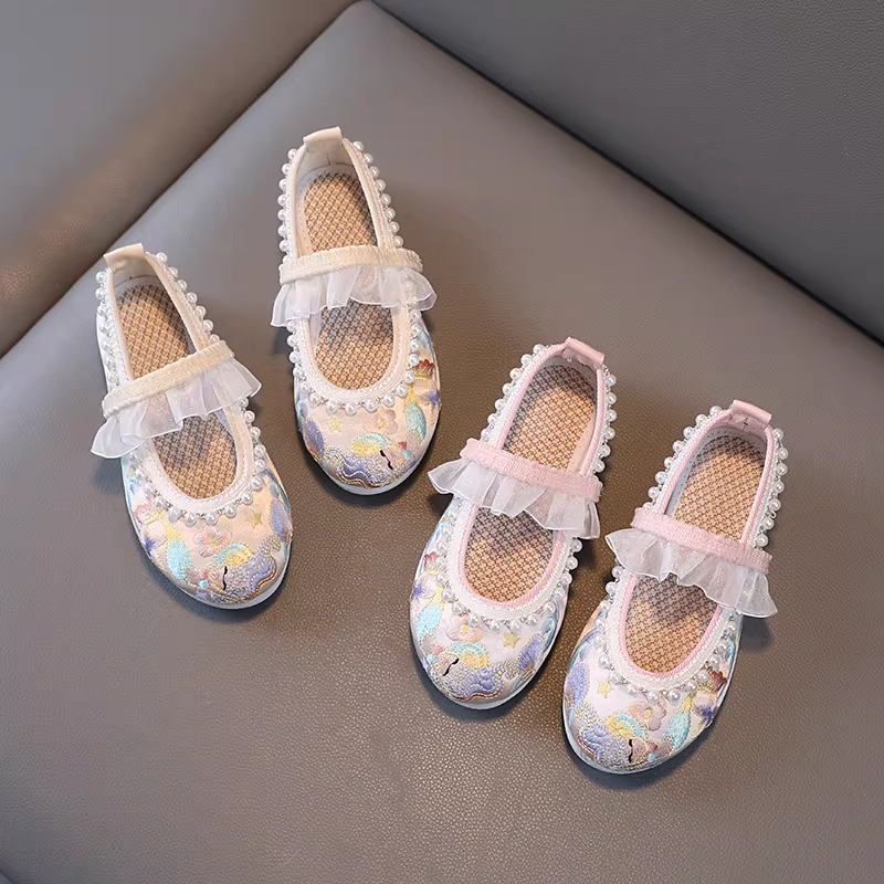 Blossom Pearl Embroidered Princess Flats