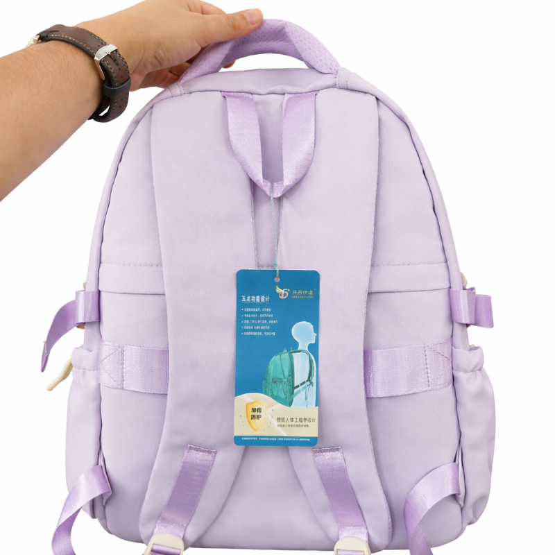 Lavender Daily Life Multi-Pocket School Backpack