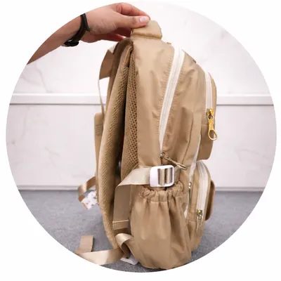 Cute Kids School Backpack – Latte Brown Cartoon Edition