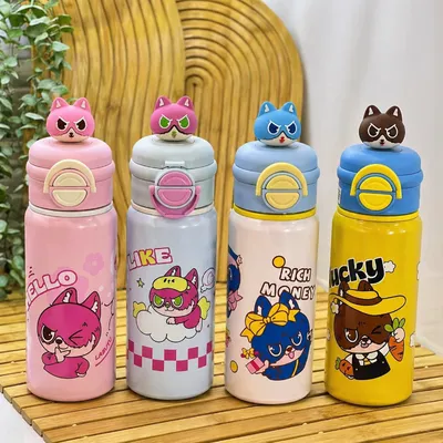 Kawaii Cartoon-Themed Water Bottles