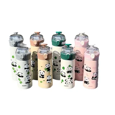 Panda-Themed Insulated Water Bottle