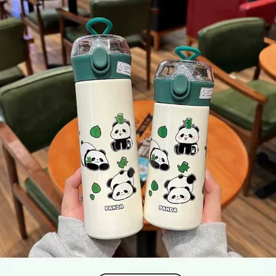 Panda-Themed Insulated Water Bottle