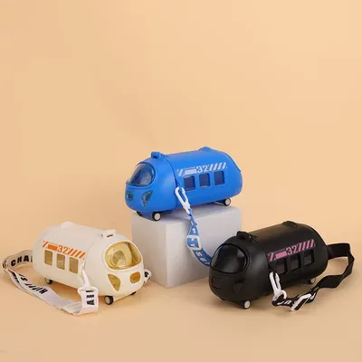 Cute Bus-Shaped Water Bottle with Strap