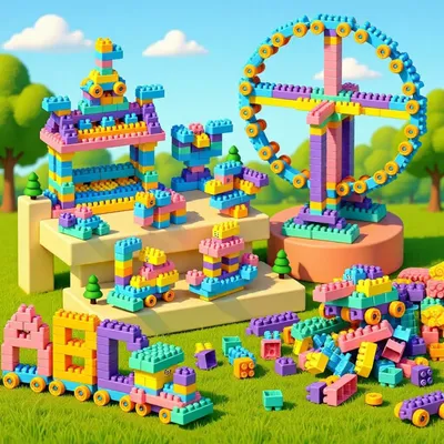 Colorful Building Blocks Set - 180 Pieces
