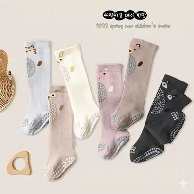Non-Slip Cartoon Animal Knee-High Children’s Mesh Socks