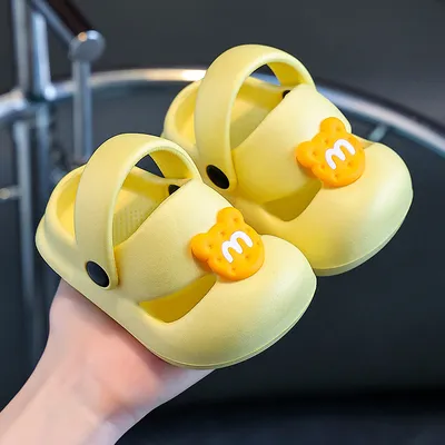 Kids Cartoon Bear Charm Clog Sandals