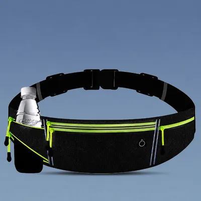 Adjustable Running Waist Belt Bag with Bottle Holder