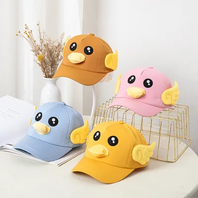 Cute Duck Cartoon Kids Baseball Cap – Colorful Animal Ear Hat