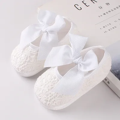 Baby Lace Bow Princess Shoes (Newborn & Infant Soft Sole Shoes)