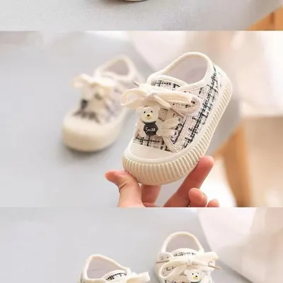 Baby Cartoon Bear Canvas Sneakers – Infant & Toddler Shoes