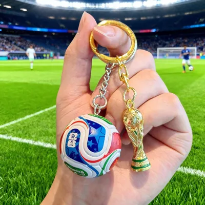 Football Trophy (Metal) & Ball Keychain