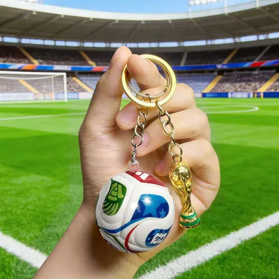 Football Trophy (Metal) & Ball Keychain