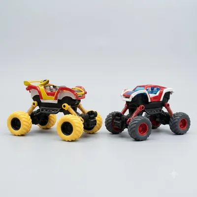 Mini Monster Truck Toy Set – Red & Yellow 