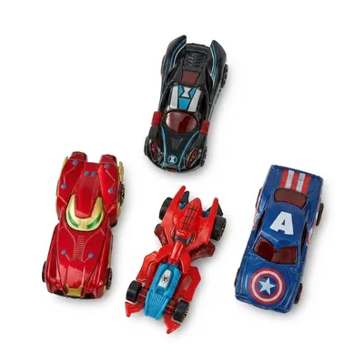 Superhero-Themed Die-Cast Toy Car Set – 4 Pieces