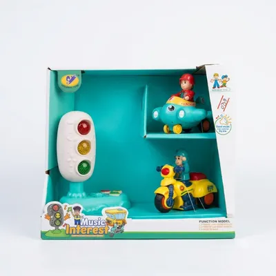 Music Interest Scooter & Traffic Light Toy Set – Assorted Playset Collection