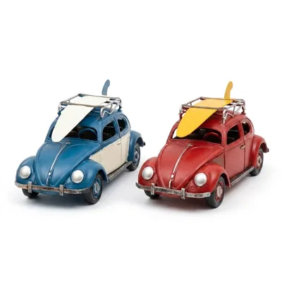 Vintage Surfboard Beetle Car Model Set