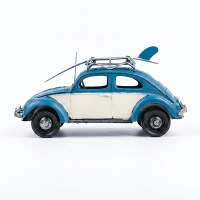 Vintage Surfboard Beetle Car Model Set