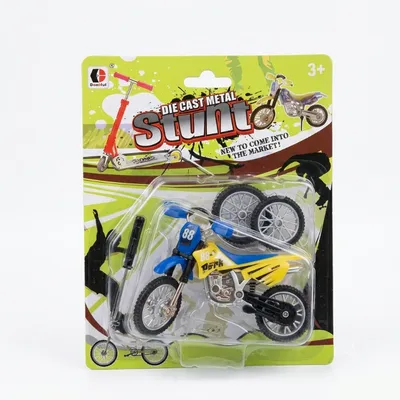 Die-Cast Metal Stunt Dirt Bike Toy Set 