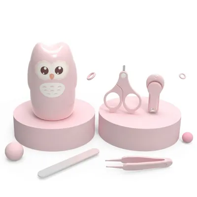 Baby Grooming Care Kit Set for Newborn Kids – Nail Clipper, Scissors, Tweezers & Storage Box – Pink