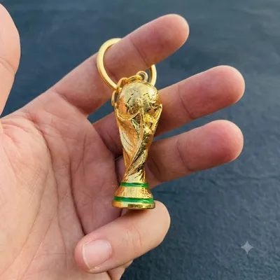 Golden Football Trophy Keychain