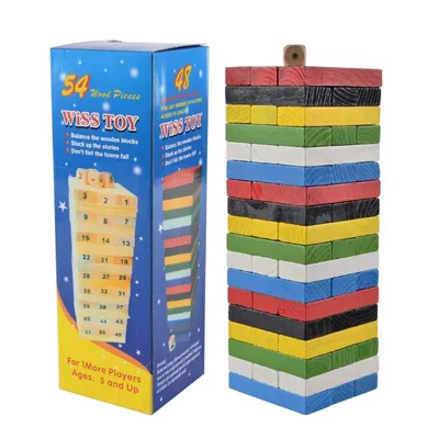 Wiss Toy Wooden Block Stacking Game – 54 Pieces