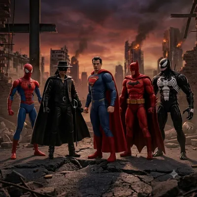 Superhero Action Figure Toy Set – 4 Pieces 