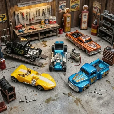 Hot Wheels HW Flame 5-Car Pack Die-Cast Toy Car Set OT