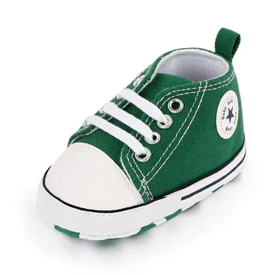 Baby High-Top Canvas Sneakers – Multi-Color Soft Sole Shoes