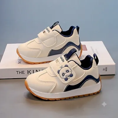 Baby Panda Velcro Sneakers – Soft Sole Casual Shoes
