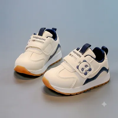Baby Panda Velcro Sneakers – Soft Sole Casual Shoes