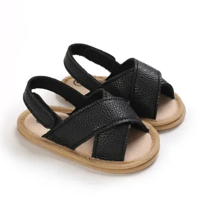 Baby Cross-Strap Sandals – Multi-Color Soft Sole Summer Shoes