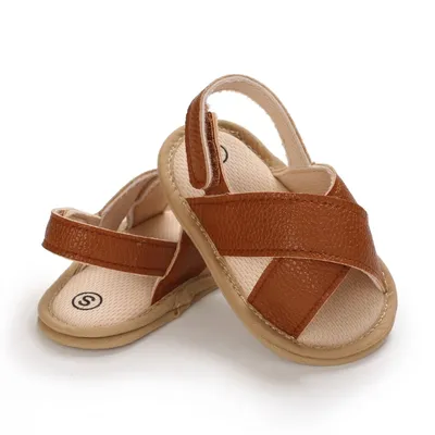Baby Cross-Strap Sandals – Multi-Color Soft Sole Summer Shoes
