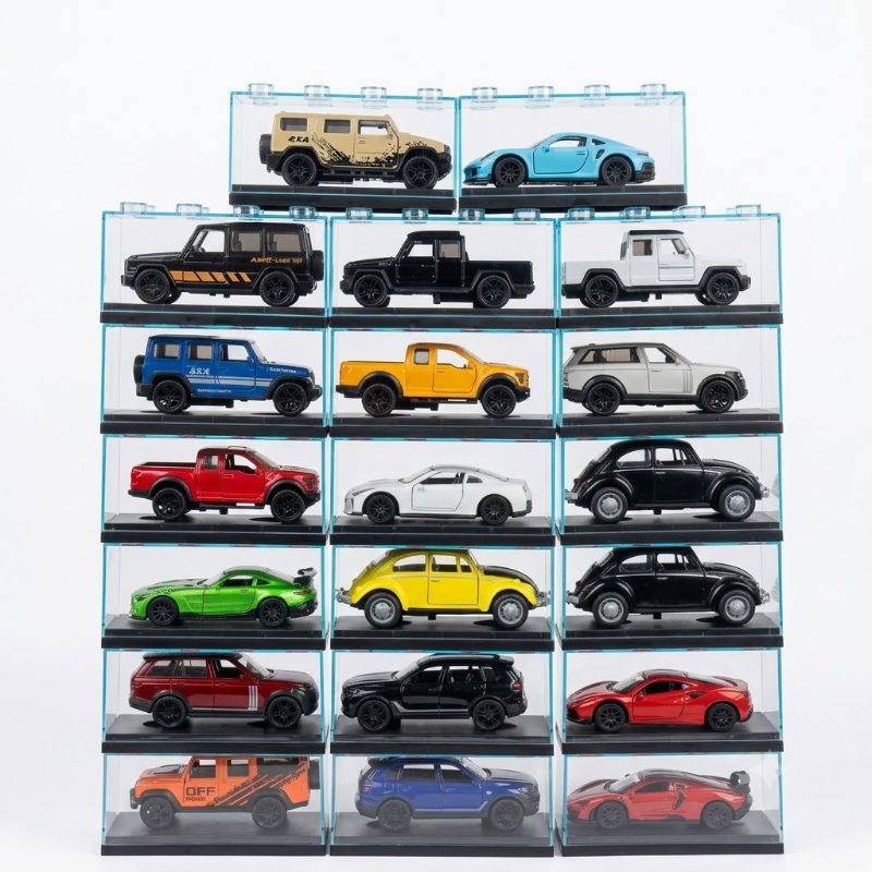 Stackable Transparent Die-Cast Car Display Case