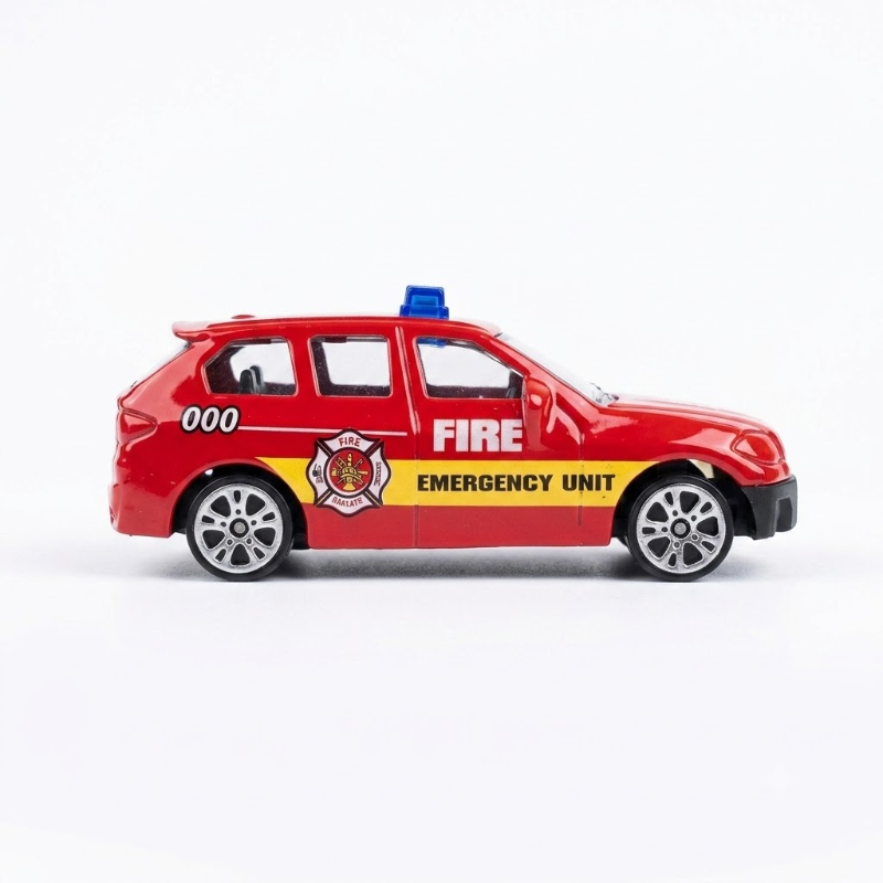 5-Piece Die-Cast Fire Rescue Vehicle Set with Helicopter – 1:64 Scale--OT